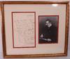 Stanford White ALS & Portrait of latter, matted and framed [36 x 48 cm.] WITH Aline B. Saarinen ALS, 22 x 16.5 cm. laid-ln at rear sleeve of frame; Stanford White, American architect and partner in McKim, Mead & White