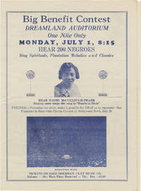 cover of Original flyer for a Big Benefit Contest of performances by the Oakland Community Chorus and the San Francisco Community Chorus at the Dreamland Auditorium, July 1, 1929