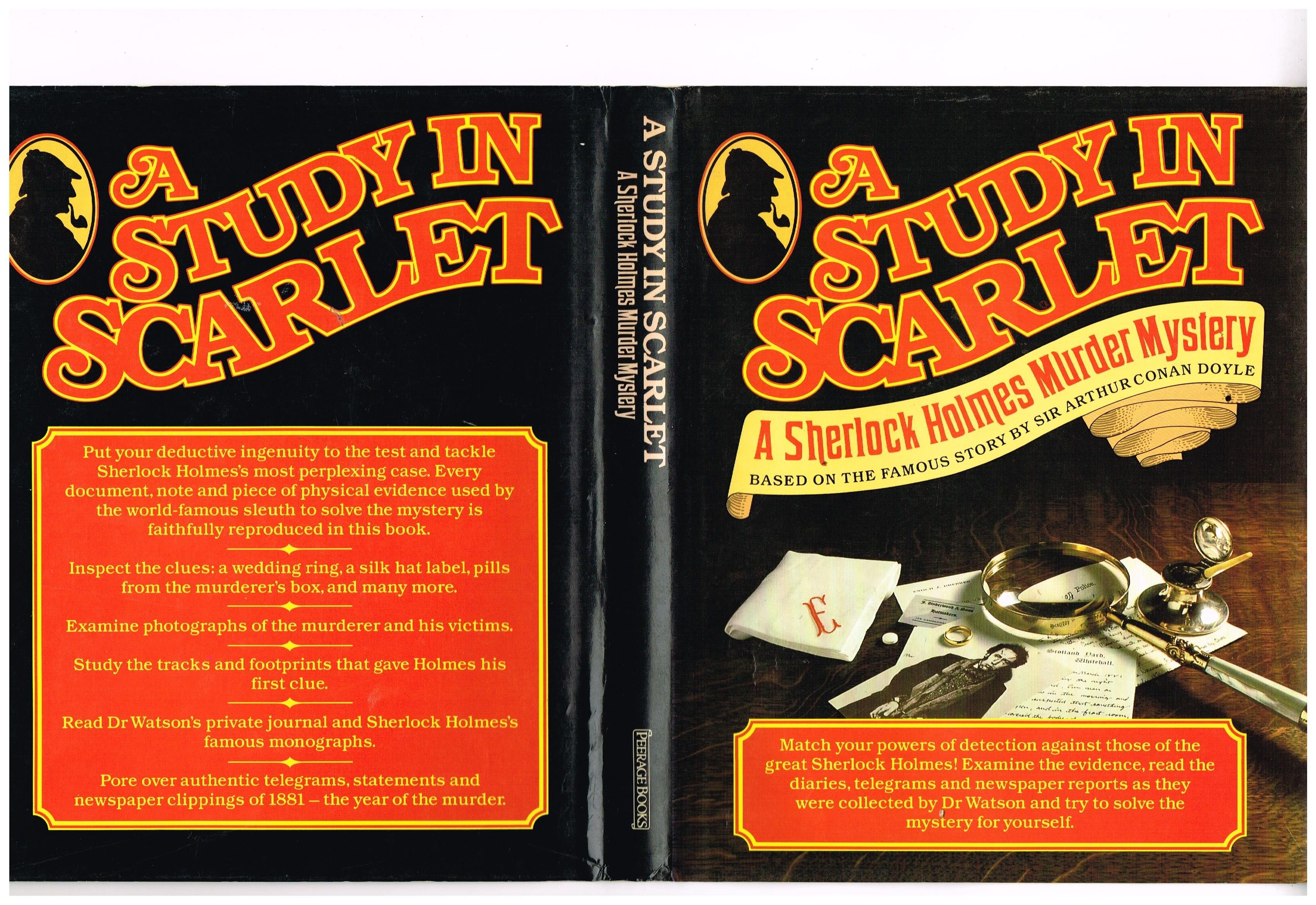 A Study In Scarlet A Sherlock Holmes Murder Mystery Based On The Famous Story By Sir Arthur Conan Doyle By Simon Goodenough Arthur Conan Doyle First Book Edition 1985
