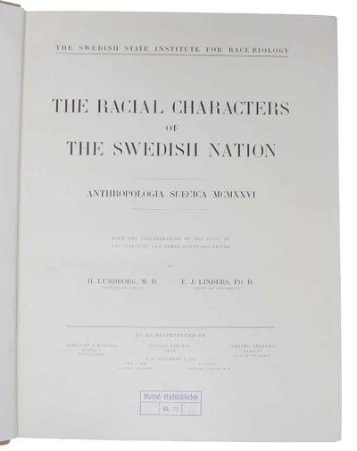 The Racial Characters of the Swedish Nation.…