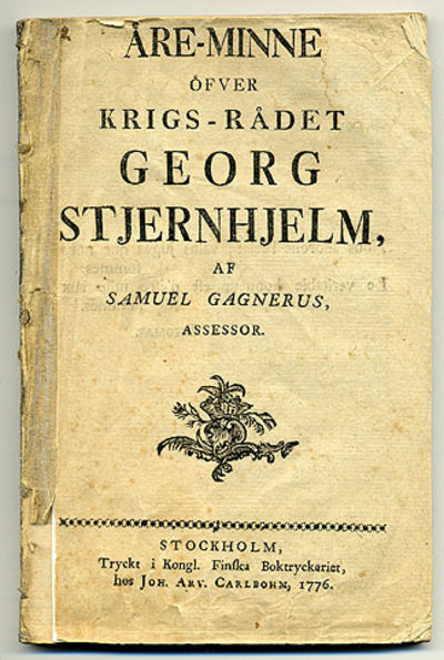 Äre-minne öfver krigs-rådet Georg Stjernhjelm.