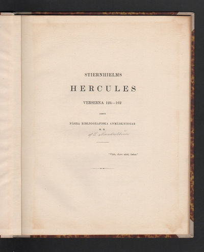 Stiernhielms Hercules verserna 124-162 jemte…