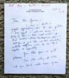 AUTOGRAPH LETTER SIGNED (ALS)