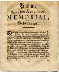 Swar på bonden Johan Olofsons memorial, om…