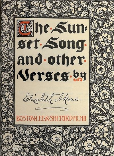 THE SUNSET SONG AND OTHER VERSES