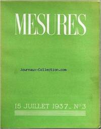 Mesures 15 Juillet 1937 No.3 by Editorial Committee: Henry Church, Jean Paulhan of the Nouvelle Revue FranÃ§aise, French writer-poet Henri Michaux, Italian poet Giuseppe Ungaretti and philosopher Bernard Groethuysen