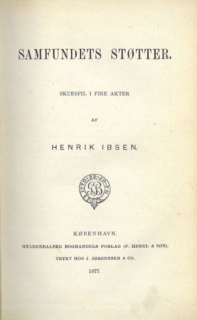 Samfundets støtter. Skuespil i fire akter.