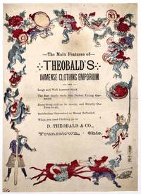 Promotional Piece for Theobald's Immense Clothing Emporium Printed on Tissue Paper w Asian Occupational & Mythology Themes
