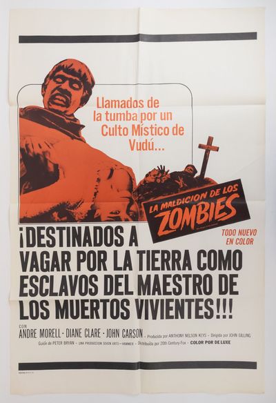 ORIGINAL SPANISH "THE PLAGUE OF THE ZOMBIES" MOVIE POSTER
