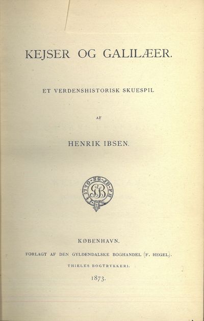 Kejser og galilæer. Et verdenshistorisk skuespil.