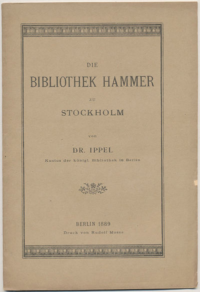Die bibliothek Hammer zu Stockholm.