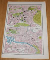 image of Street Plans of Edinburgh and Glasgow from Harmsworth's 1922 Atlas of the World - Single Sheet
