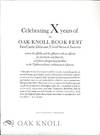 CELEBRATING X YEARS OF THE OAK KNOLL BOOK FEST