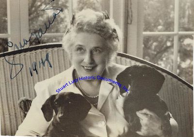 A Signed Photograph Of Geraldine Farrar And Her Dachshunds
