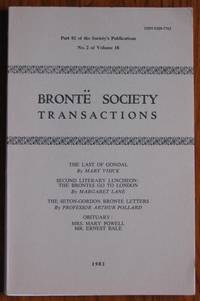 image of Brontë Society Transactions 1982 Part 92 No 2 Volume 18