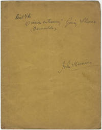 And she says true..." Song for tenor voice and piano. Engraved [?]proof copy signed by British tenor John Harrison