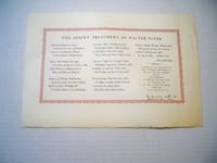 The Absent Treatment of Walter Pater (inscribed Poem)