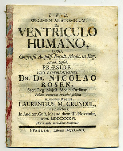 Specimen anatomicum de ventriculo humano. A.a.