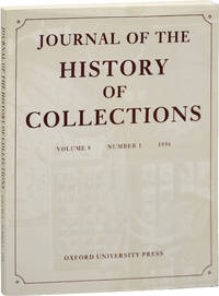 cover of Journal of the History of Collections, Volume 8, No. 1, 1996 (First Edition)