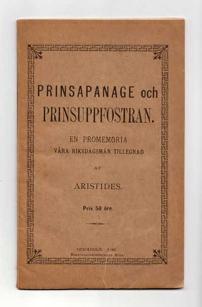 Prinsapanage och prinsuppfostran. En promemoria…