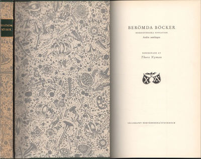 BERÖMDA BÖCKER (II). Bokhistoriska uppsatser.…