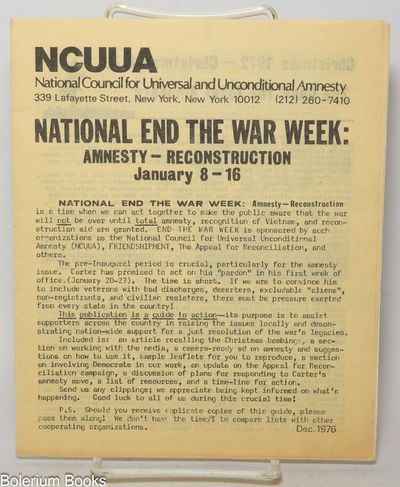 National End the War Week: Amnesty - Reconstruction, January 6-18