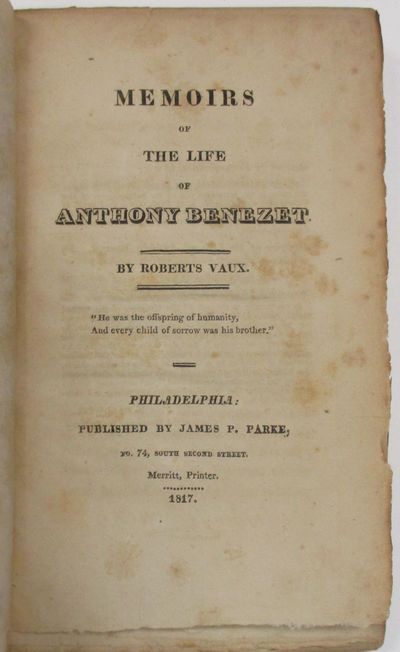 MEMOIRS OF THE LIFE OF ANTHONY BENEZET