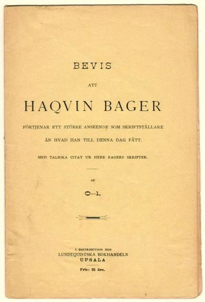 Bevis att Haqvin Bager förtjenar ett större…