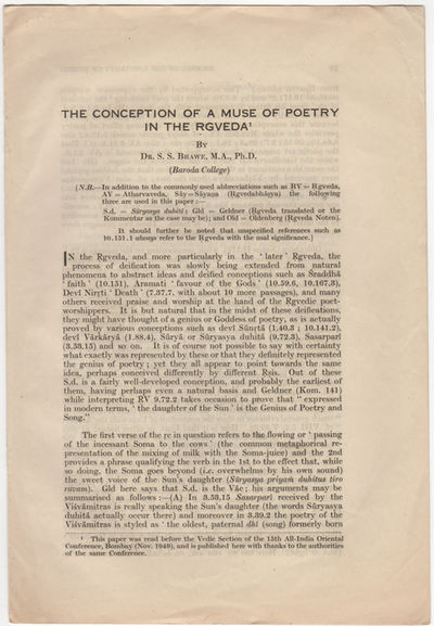The Conception of a Muse of Poetry in the Rgveda