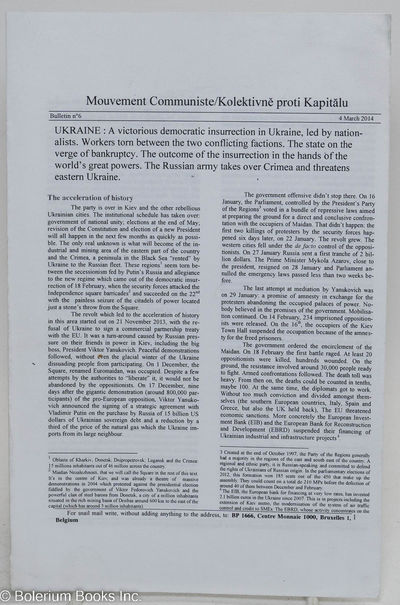Mouvement Communiste / Kolektivnĕ proti Kapitălu, Bulletin no. 6 (March 2014)