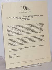 image of CRI: Cuban Research Institute; the 2nd CRI Conference on Cuban and Cuban-American Studies, Florida International University March 18-20, 1999