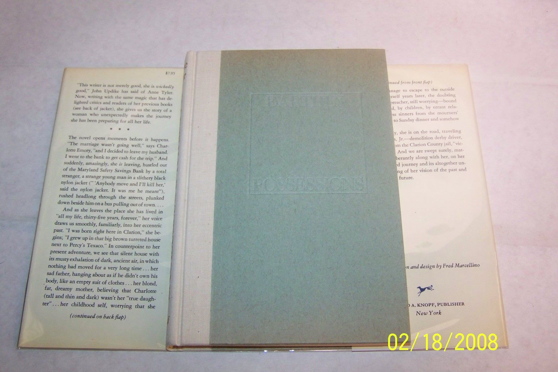 Earthly Possessions by Anne Tyler First Edition. 1977 from