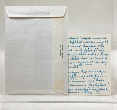 Originalt håndskrevet og signeret kort.