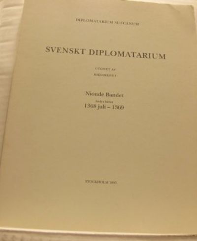Svenskt diplomatarium. IX:2. 1368 juli - 1369.