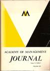 Academy Of Management Journal Volume 25, Number 3, September 1982