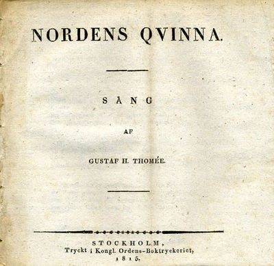 Nordens qvinna. Sång.
