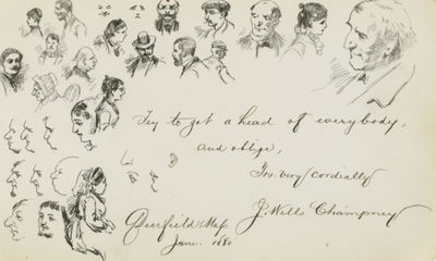 Twenty Six Masterly Portraits of Men and Women of All Ages and Styles of Dress, Drawn by Noted Portrait Artist James Wells Champney