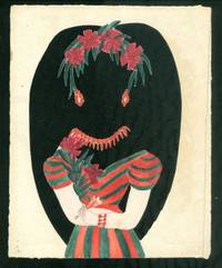 Folk Art Watercolor Cut-out Paper Doll Overlay c1870s