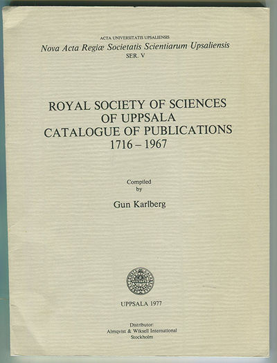 Royal Society of sciences of Uppsala catalogue of…