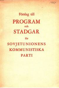 Förslag till program och stadgar för…