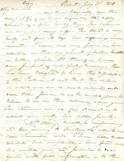quarto, 3 pages, plus stamp less address leaf, formerly folded, postal markings on integral address ...