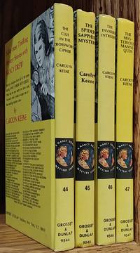 Nancy Drew Mystery Stories, books 44-47, matching set c. 1974 (The Clue in the Crossword Cipher, The Spider Sapphire Mystery, The Invisible Intruder, The Mysterious Mannequin) by Carolyn Keene; Harriet Stratemeyer Adams - 1974