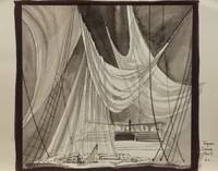 Tristan und Isolde, an opera. 6 original set designs by the noted American artist Robert Perdziola (born 1961), two dated April 1983m one signed with the artist's initials, the others unsigned