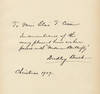 Autograph inscription signed