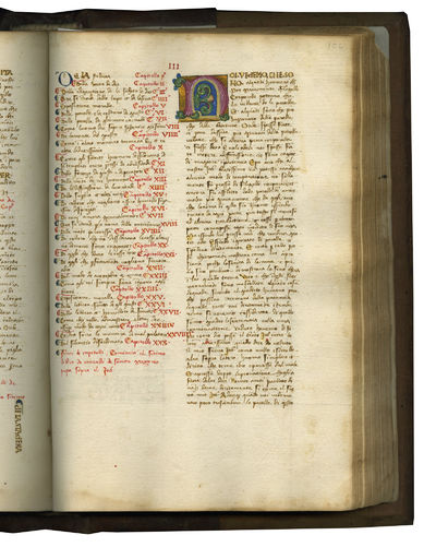 Moralia in Job [Morali di Santo Gregorio papa sopra il libro di Job], libri I-X; in Italian, illuminated manuscript on paper