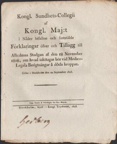 Kongl. Sundhets-Collegii af Kongl. Maj:t i nåder…
