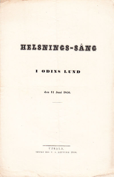 Helsnings-sång i Odins Lund den 11 juni 1856.