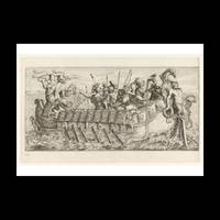 Anchises pours wine into the sea as a thank you for his arrival in Italy, Photo Rag Bright White,...