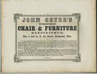 John Geyer's Western Chair & Furniture Manufactory Cincinnati, OH advertising with Fountain near...