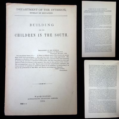 Washington D.C.: Bureau of Education, 1884. 16 pages, paper wrappings. Mayo's main topic in this boo...